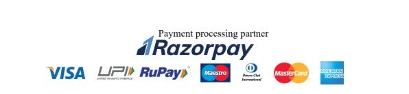 Accepted secure payment methods — UPI, Visa, Mastercard, PayPal, Razorpay